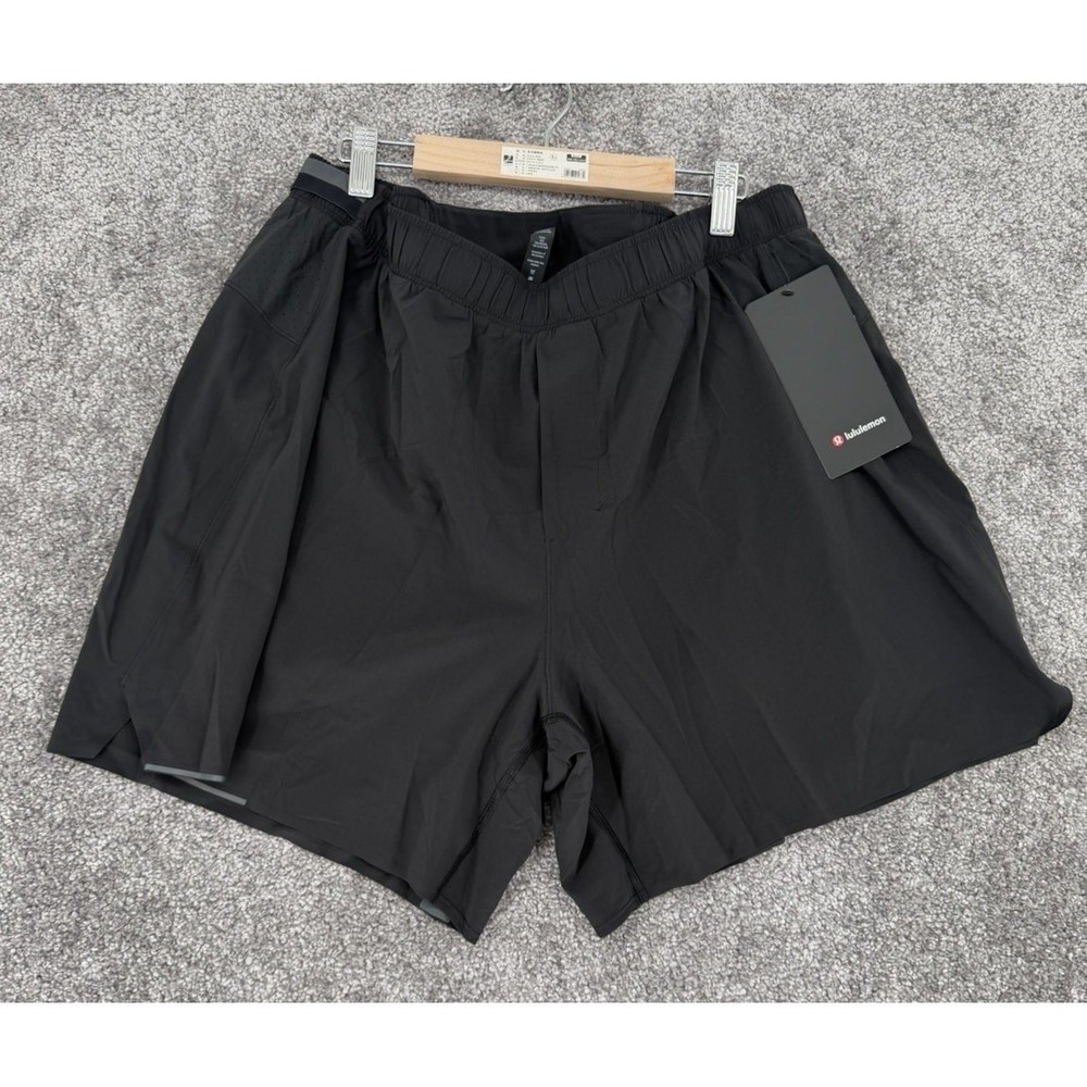 NWT Lululemon Men's Surge Short 6" Lined XXL Black Running Training Gym Shorts